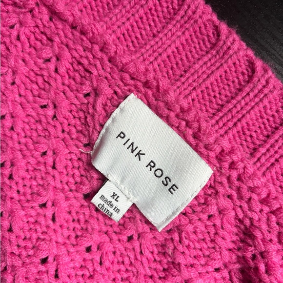 Pink Rose Fuchsia Cardigan Sweater - Picture 9 of 14